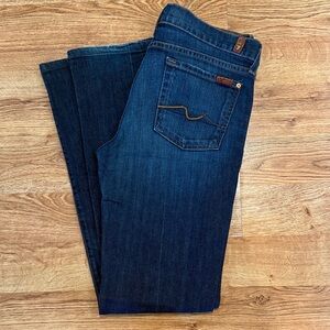 7 For All Mankind Dark Blue Boot Cut Jeans Size 30 Like New